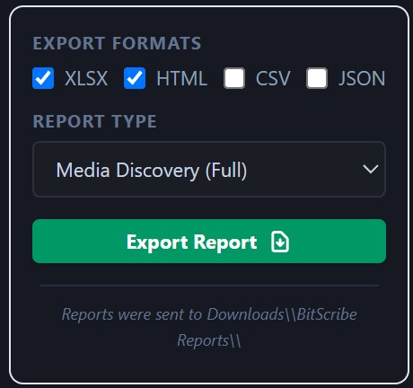 Export Menu