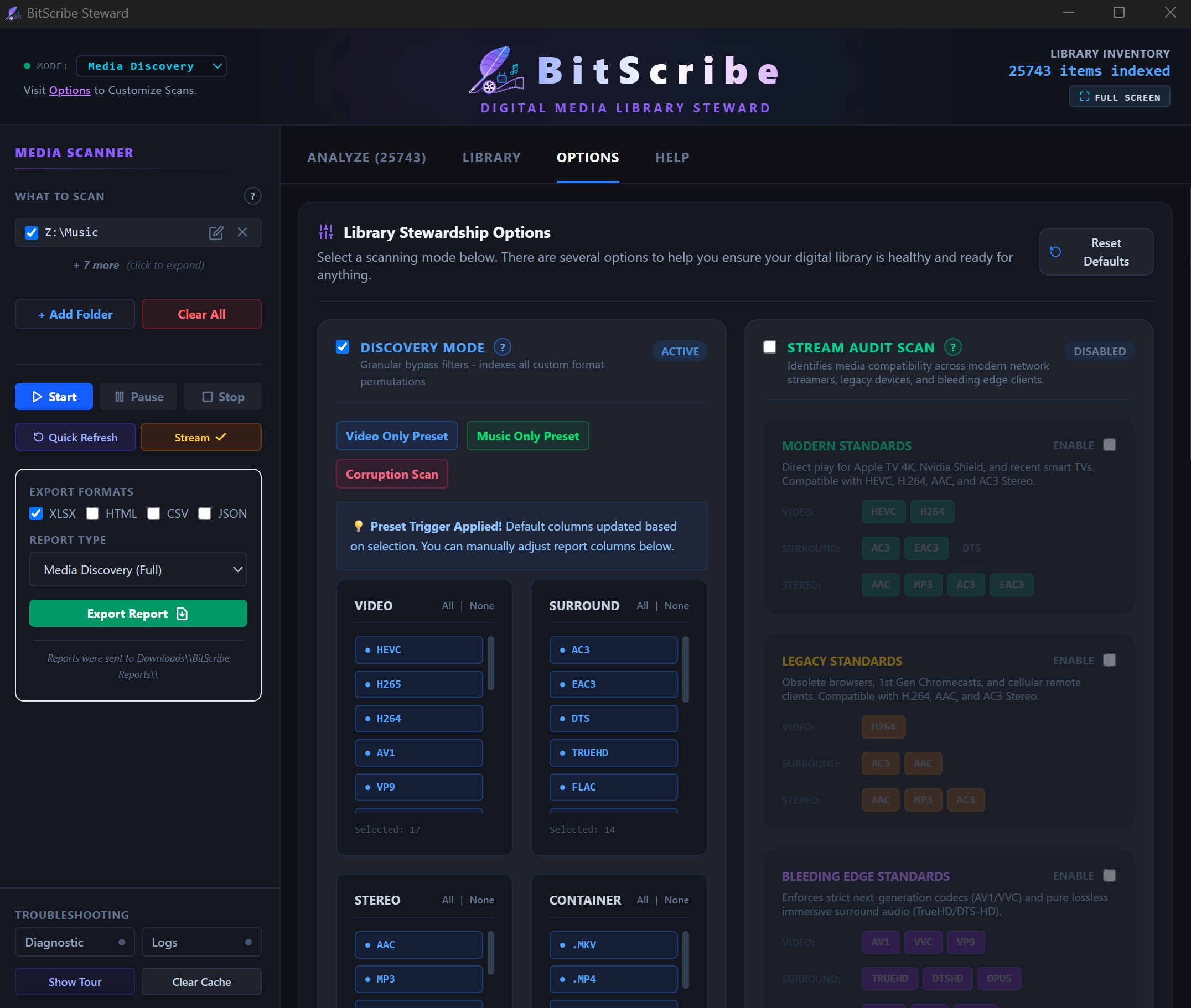 Options View